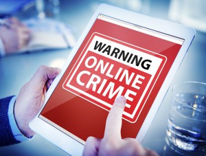 Hands Holding Digital Tablet Cyber Crime