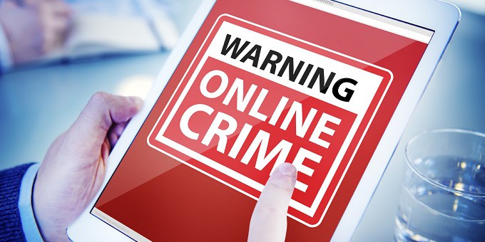 Hands Holding Digital Tablet Cyber Crime